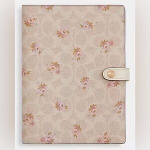 NWT and Packaging Coach Signature Canvas Floral Notebook